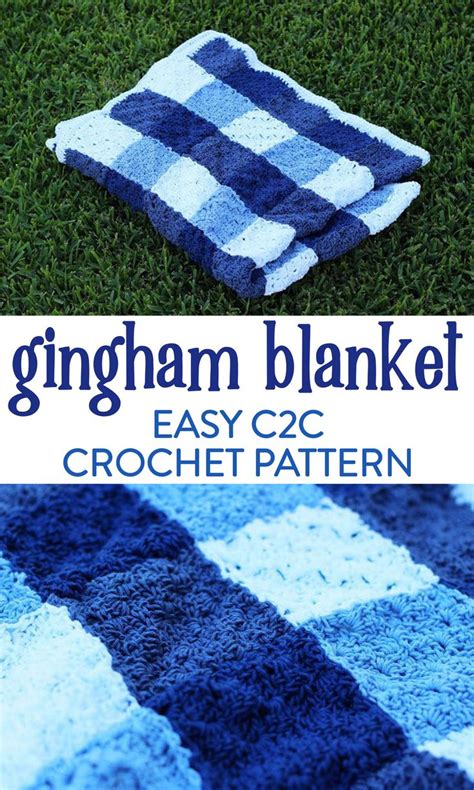Crochet Gingham Picnic Blanket • Sewrella Crochet C2c Pattern