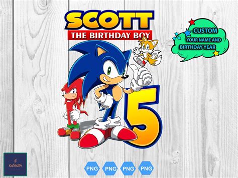 Sonic Birthday Png Sonic Birthday Boy Png Sonic The Hedgehog Etsy