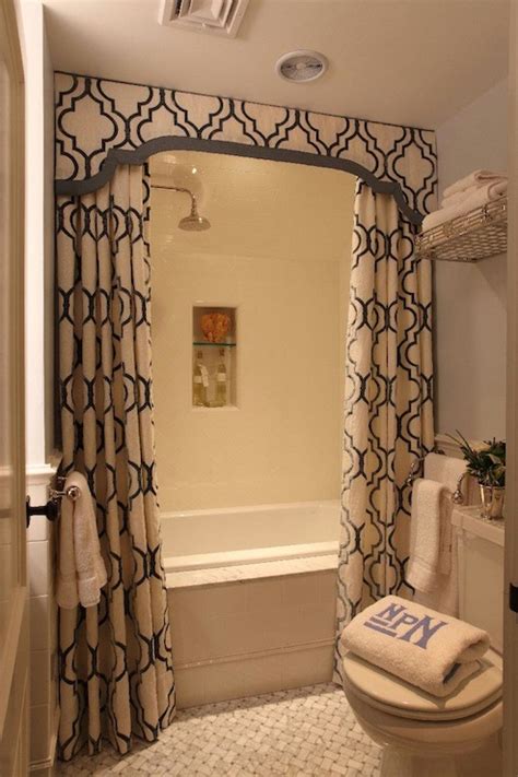 Bathroom tub/shower decorating ideas/guest bathroom. Double Shower Curtains - Transitional - bathroom - Liz ...