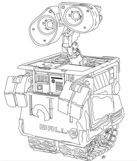 Wall E. Printable Coloring Page for Kids https://www.facebook.com