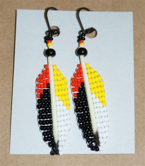 Medicine Wheel Quill And Bead Earrings Whetung Ojibwa Centre