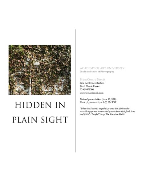 Pdf Hidden In Plain Sight Brian Krecik