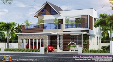 4 Bedroom Attached Modern Home Design Kerala Home Design And Floor