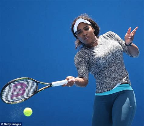 Serena Williams Sweats It Out In Practise Session At Australian Open