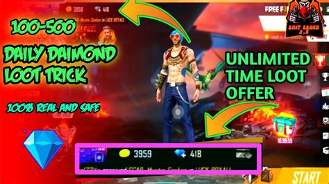 Generate diamonds and coins free for garena free fire 100% effective enter now and start generating! Unlimited daimond daily loot trick / how to earn unlimited ...