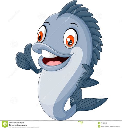 Cartoon Fish Waving Stock Vector Illustration Of Aquatic 70109563
