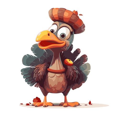 Thanksgiving Turkey Vector Sticker Clipart Cartoon Turkey Character