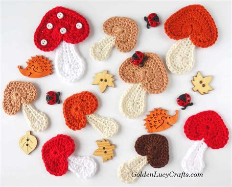 Crochet Mushroom Applique Free Crochet Pattern