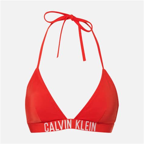 Calvin Klein Womens Triangle Bikini Top Fiery Red