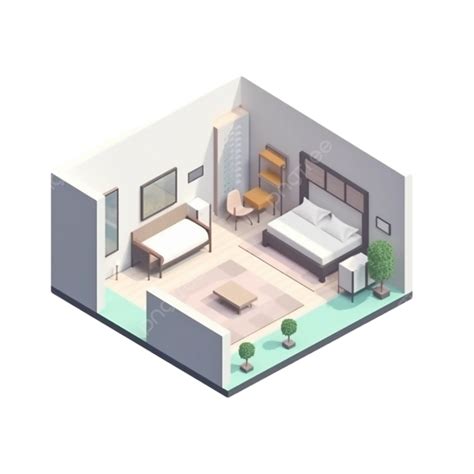 3d Room Model Green And White Windows Three Dimensional Room Three