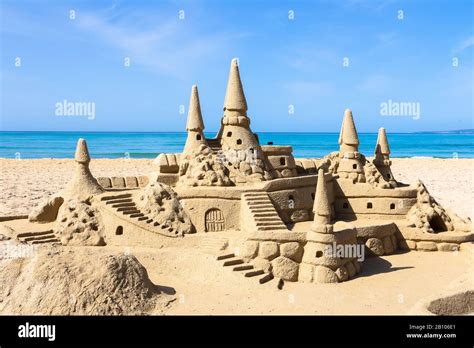 Sand Castle On The Beach Stock Photo Alamy