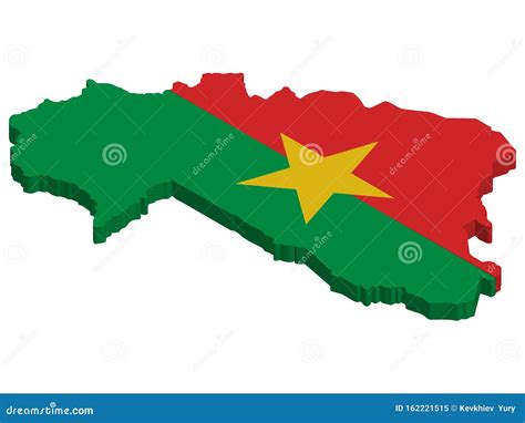 3d Burkina Faso Map Flag Vector Stock Vector Illustration Of Element