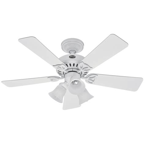 Some items like capacitors, wattage limiters, and switches cannot. Shop Hunter 42-in Beacon Hill White Ceiling Fan with Light ...