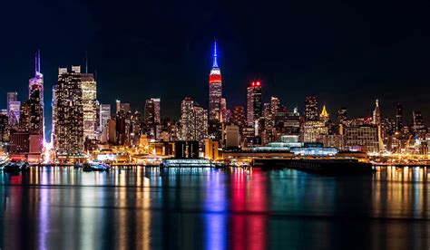 Download Photos New York City Usa Night Rivers Skyscrapers Cities