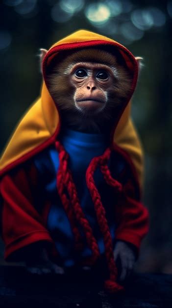 Premium Ai Image A Monkey Wearing A Hoodie And A Hoodie With The Word