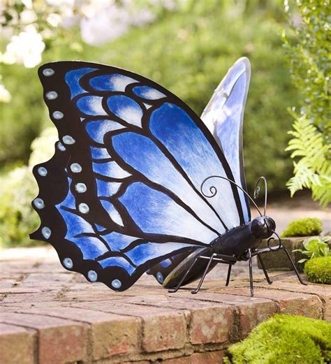 This Large Blue Metal Butterfly Will Be A Striking Addition To Your