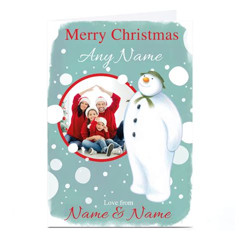 buy photo upload snowman christmas card any name for gbp 2 29 card factory uk
