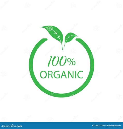 100 Percent Organic Vector Design For Label Logo Icon Badge