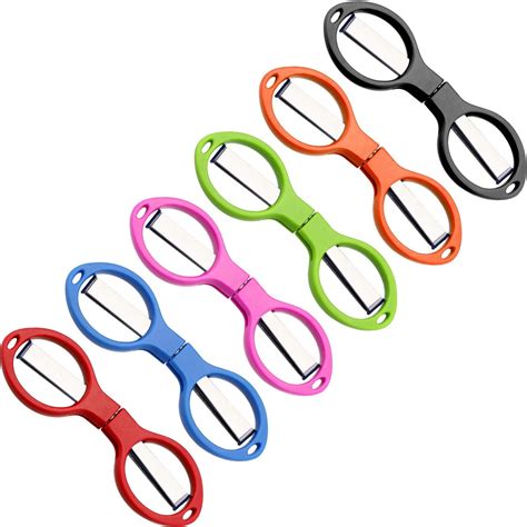 6 Pieces Stainless Steel Scissors Anti Rust Folding Scissors Glasses Shaped Mini Shear For Home