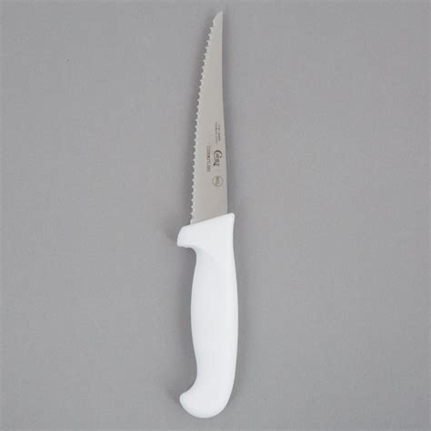 Choice 5 Serrated Edge Utility Knife With White Handle