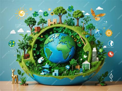 Premium AI Image | Environmental Technology Embracing Sustainability