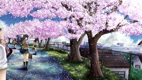 You can download the wallpaper and utilize it for your desktop pc. Anime Cherry Blossom Wallpaper - WallpaperSafari