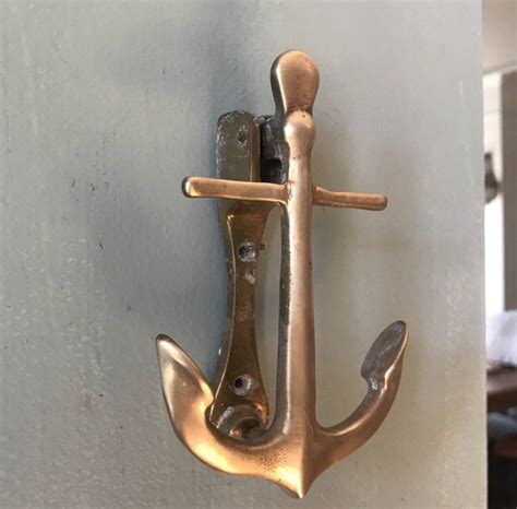 Nautical Brass Anchor Door Knocker Free Shipping Etsy