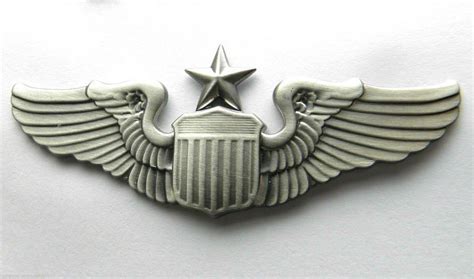 Usaf Air Force Large Senior Pilot Wings Lapel Pin Badge 3 Inches