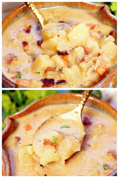 After the potatoes were tender, i added to bacon/onion/celery roux and thickend the broth. Easy Boston Clam Chowder Recipe | Recipe | Clam chowder ...
