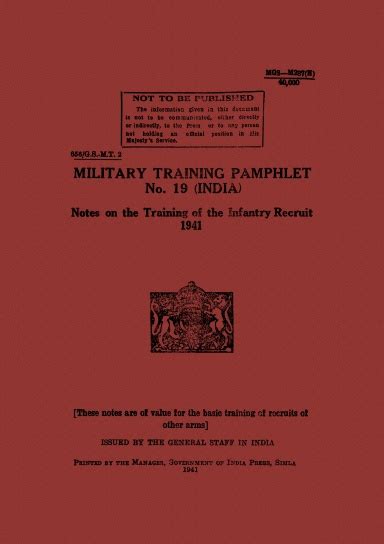 Military Training Pamphlet No 19 India Notes On The Training Of