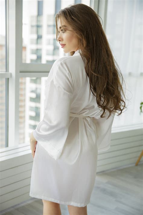 100 Natural Silk Ivory Robe Lingerie Robe Women Homewear Etsy