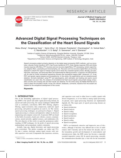 Wish you could know more about the statistics your carrier uses to determine. (PDF) Advanced Digital Signal Processing Techniques on the ...
