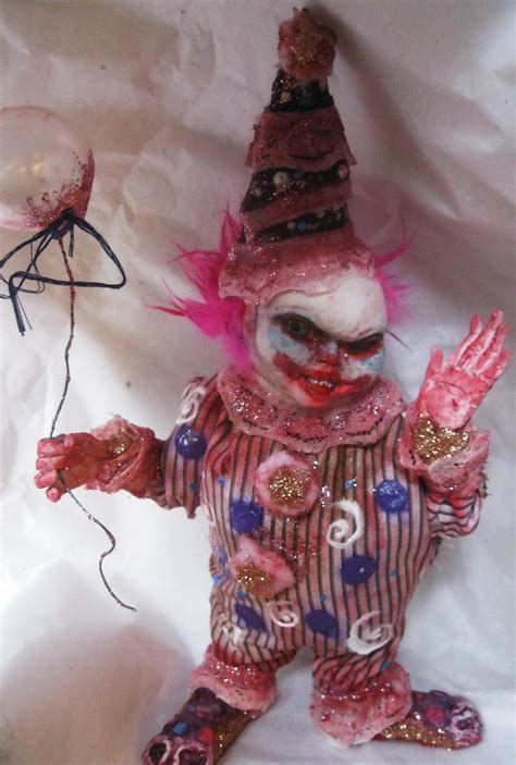 Ooak Creepy Clown Fantasy Gothic Art Doll By Mari Bennett
