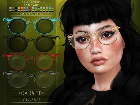 Carved Glasses At Blahberry Pancake The Sims 4 Catalog