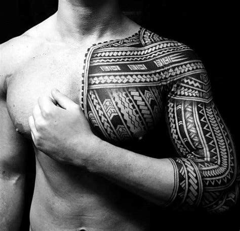 These dramatically forceful symbols of strength have never gone out of style and there is something manly about stamping the art of warriors on your chest. 90 Samoan Tattoo Designs For Men - Tribal Ink Ideas