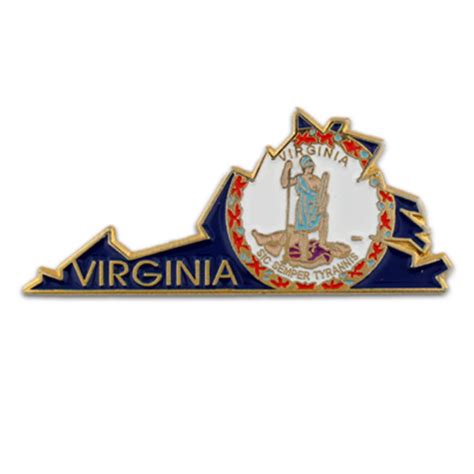 Pinmarts State Shape Of Virginia And Virginia Flag Lapel Pin Walmart
