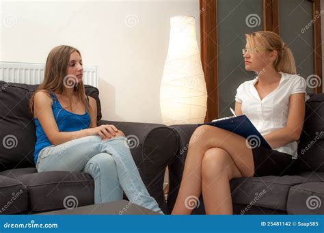 A Female Psychotherapist Treats A Female Patient Stock Photo Image
