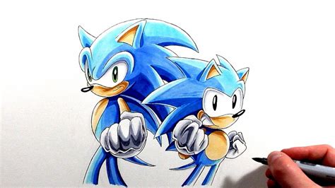 Drawing Classic And Modern Sonic Sonic Generations Youtube