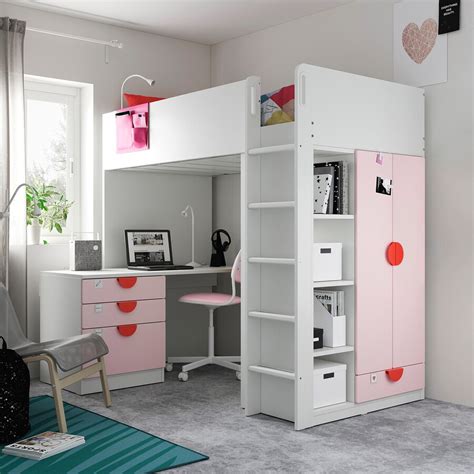 Visualizza altre idee su letto soppalco ikea, letto a soppalco, letto soppalco. SMÅSTAD Letto a soppalco - bianco rosa pallido/con ...