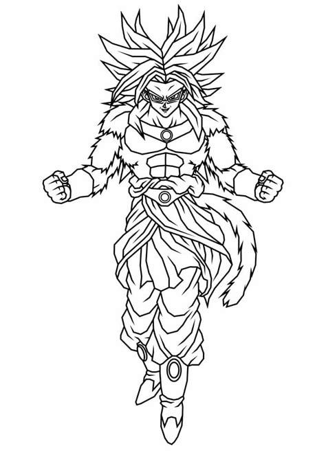 Super Saiyan Broly Coloring Page Anime Coloring Pages