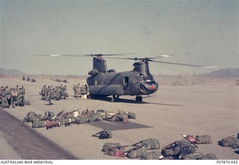 A Ch 47 Chinook Helicopter At Luscombe Field Nui Dat Australian War