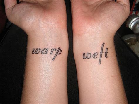 These tattoos can give you an idea of how it might feel to ink a tattoo that small, preparing you to ink tattoos in bigger sizes later on. Impressive One Word Tattoo Left an Right Wrist ...