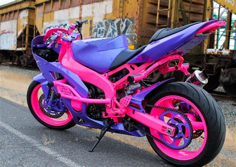 Stunt Rider Drea And Her Pink And Purple Bike Purple Bike Purple