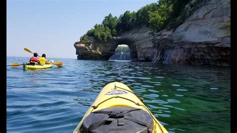 Amazing Views While Kayaking Pictured Rocks National Lakeshore Youtube