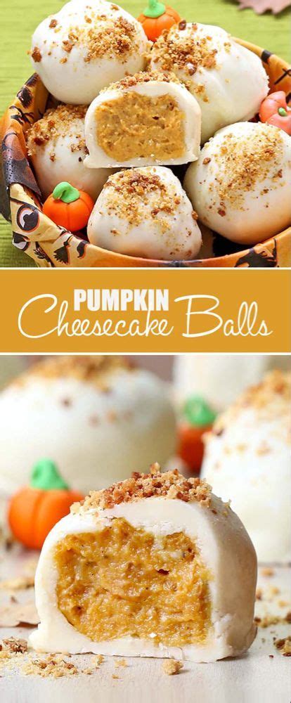 Pumpkin Cheesecake Balls Cakescottage Recipe Pumpkin Recipes