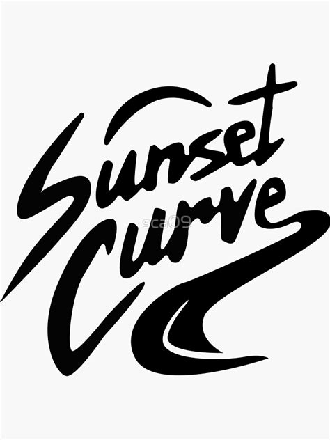 Sunset curve, los angeles, california. "sunset curve logo" Sticker by sca09 | Redbubble