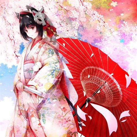 Animalears Azurlane Kimono Tagme Tail Umbrella Yamashiroazurlane