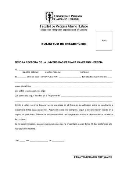 Solicitud De Inscripcion Vi Curso