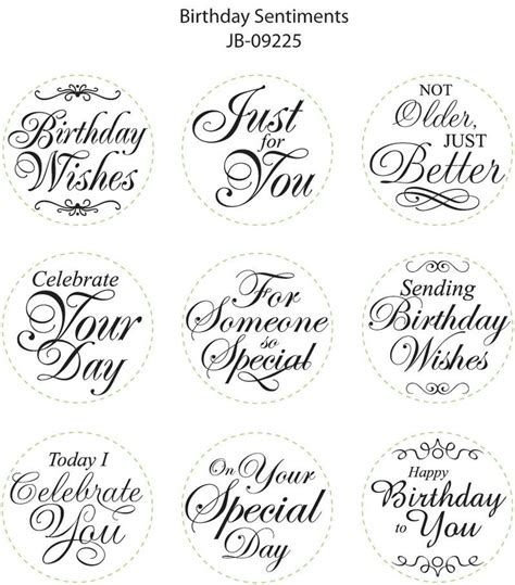 Jb 09225 Birthday Sentiments Greeting Card Sentiments Birthday