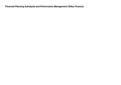 Read Pdf Financial Planning Analysis And Performance Management Wiley Finance Studocu